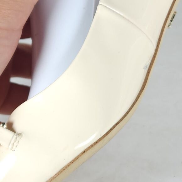 Sam Edelman Women's Kaya US7 Off White Leather Pointed Toe Kitten Heel Pump - Picture 13 of 16